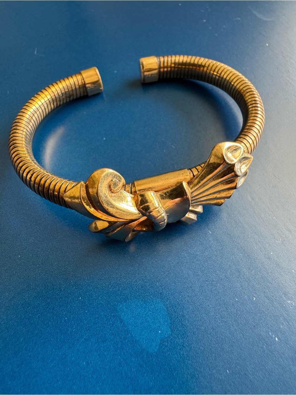 Vintage Gold Filled Sculptural Cuff Bracelet